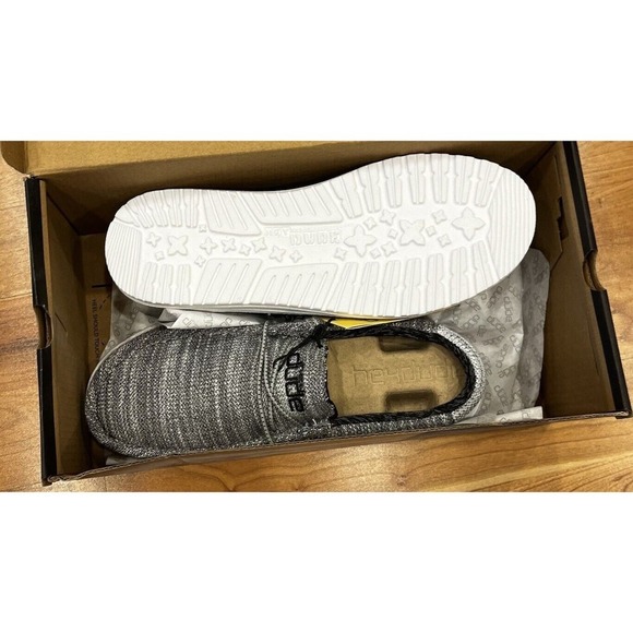 NEW Hey Dude Wally Stretch Grant Slip On Casual Loafers Size 8 Men’s Gray